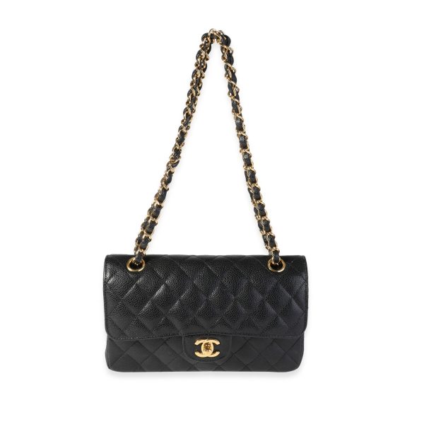 119481 bv 36ece849 bcc3 4617 8932 4829372516fe Chanel Black Quilted Caviar Small Classic Double Flap Bag