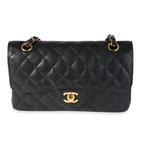 119481 fv f7a2d5c0 c3bb 4b3a a1a7 4c8f446995b5 Chanel Black Quilted Caviar Small Classic Double Flap Bag