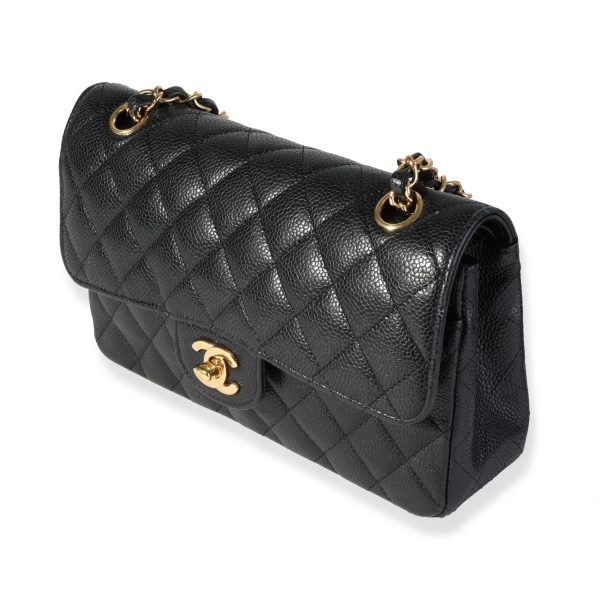 119481 sv 7aad25fa b9eb 4300 b6d2 61e72526ebb7 Chanel Black Quilted Caviar Small Classic Double Flap Bag