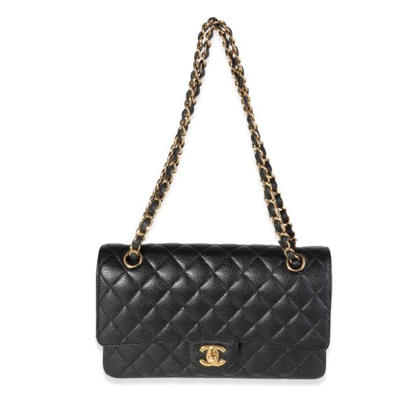 119563 bv 94bdb134 6deb 4295 bb4a 0c5323e1d6bc Chanel Black Quilted Caviar Medium Classic Double Flap Bag