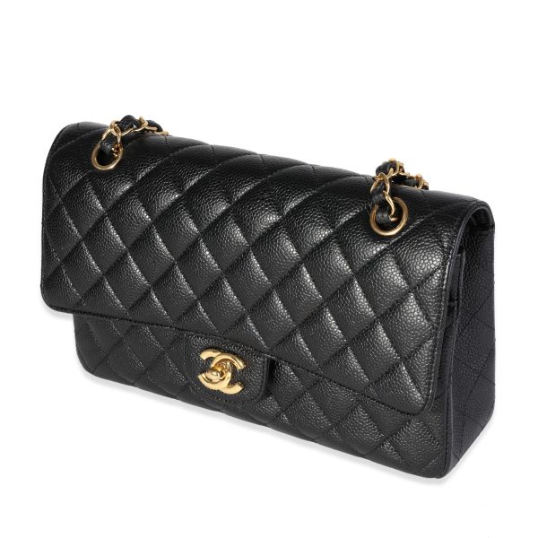 119563 sv 88350416 61b7 466a 923a ada630129410 Chanel Black Quilted Caviar Medium Classic Double Flap Bag