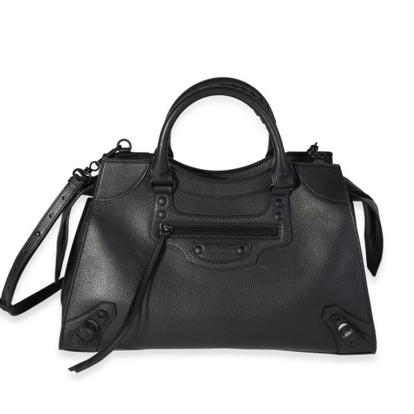 119596 fv Balenciaga So Black Grained Calfskin Neo Classic Bag