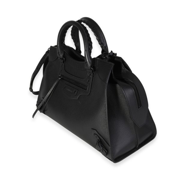 119596 sv Balenciaga So Black Grained Calfskin Neo Classic Bag