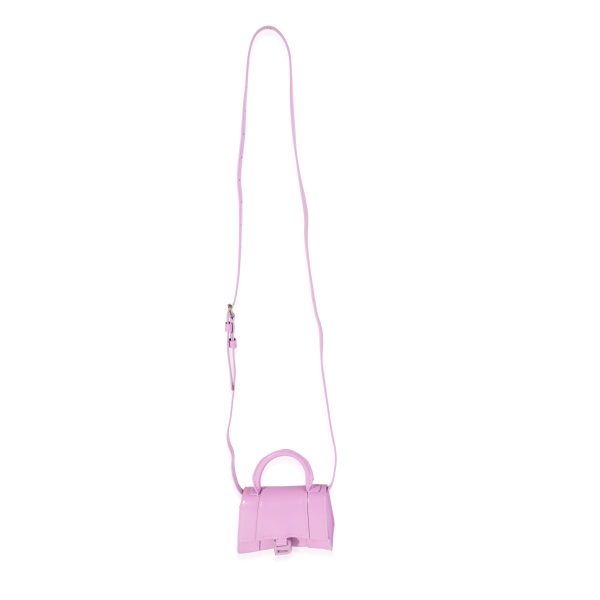 119601 bv 4a2bb030 bef8 4dde 9a29 967d7bd9e870 Balenciaga Lilac Shiny Box Leather Mini Hourglass Top Handle Bag