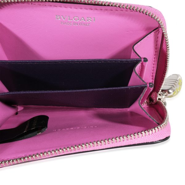 119661 ad1 Bvlgari Pink Calfskin Serpenti Forever Zip Wallet