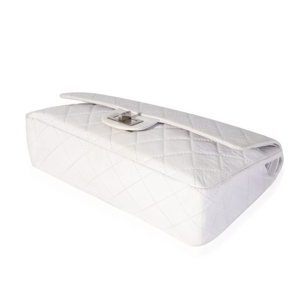 119665 box Chanel White Aged Calfskin Quilted 255 Reissue 227 Flap