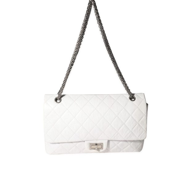 119665 bv Chanel White Aged Calfskin Quilted 255 Reissue 227 Flap