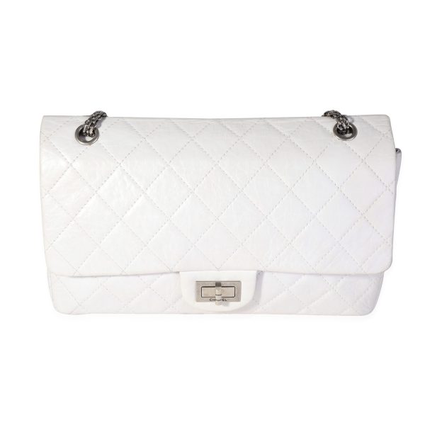 119665 fv Chanel White Aged Calfskin Quilted 255 Reissue 227 Flap