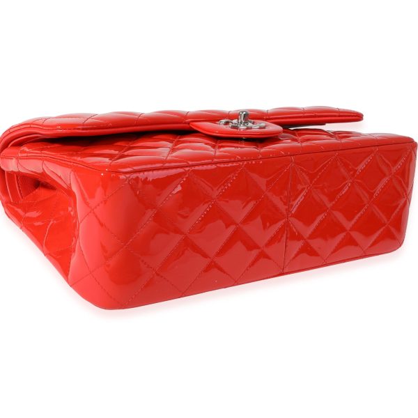 119675 box Chanel Red Patent Classic Jumbo Double Flap Bag