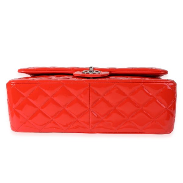 119675 stamp Chanel Red Patent Classic Jumbo Double Flap Bag