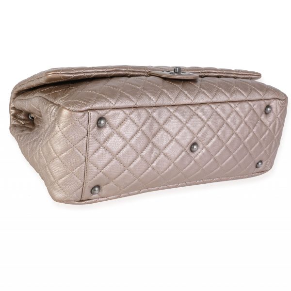 119678 box Chanel Metallic Gold Quilted Calfskin Chanel Airlines XXL Travel Flap Bag