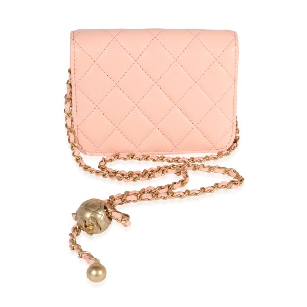 119744 pv Chanel Light Orange Quilted Lambskin Pearl Crush Clutch