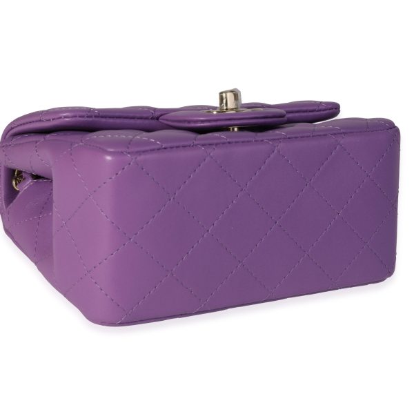 119746 box Chanel Purple Quilted Lambskin Classic Square Mini Flap Bag