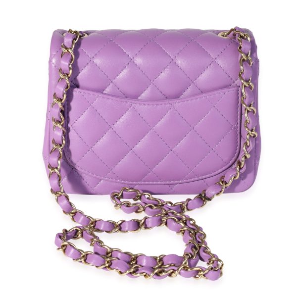 119746 pv Chanel Purple Quilted Lambskin Classic Square Mini Flap Bag