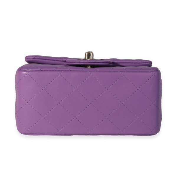 119746 stamp Chanel Purple Quilted Lambskin Classic Square Mini Flap Bag