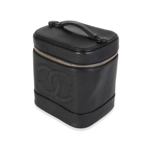 119800 sv Chanel Vintage Black Caviar Vanity Case