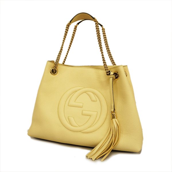 12 Gucci Shoulder Bag Soho Leather Ivory