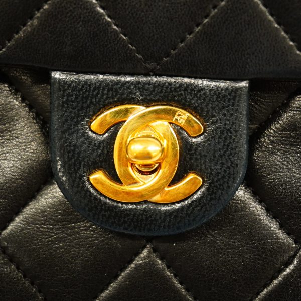 12 Chanel Mini Matelasse Single Chain Lambskin Black