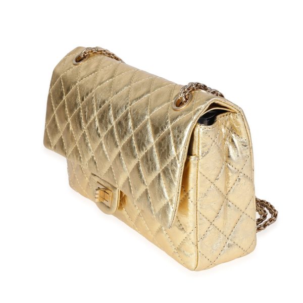 120003 sv 41e9ec53 ca9e 4b8d ad30 0ecf418d6ed8 Chanel Metallic Gold Quilted Calfskin Reissue 255 226 Double Flap Bag