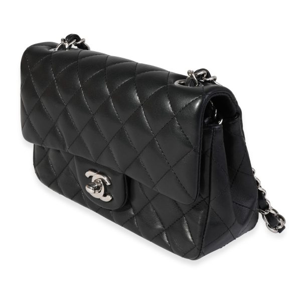 120030 sv Chanel Black Quilted Lambskin Classic Mini Rectangular Flap Bag