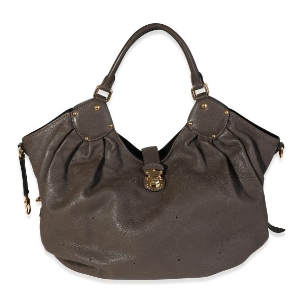 120110 fv Louis Vuitton Taupe Mahina Leather XL Hobo