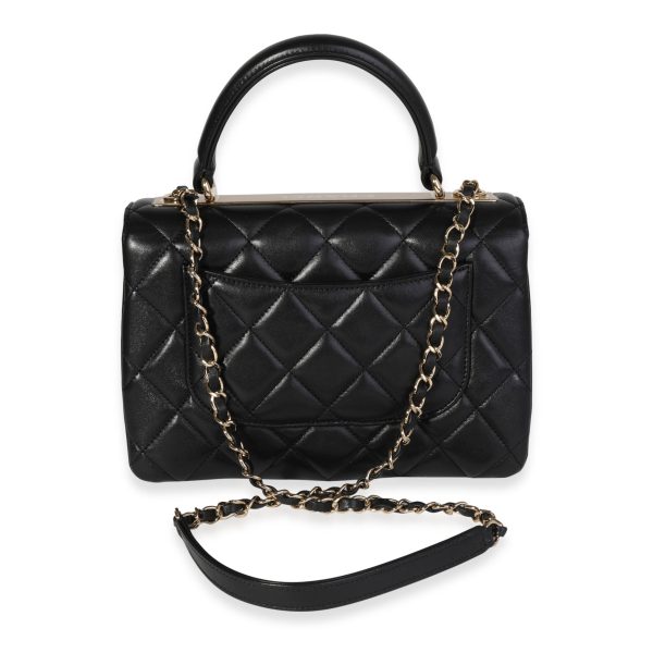 120204 pv Chanel Black Quilted Lambskin Small Trendy Top Handle Flap Bag