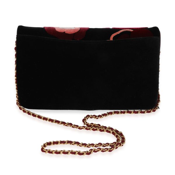 120216 pv Chanel Black Pink Red Velvet Camellia Clutch with Chain