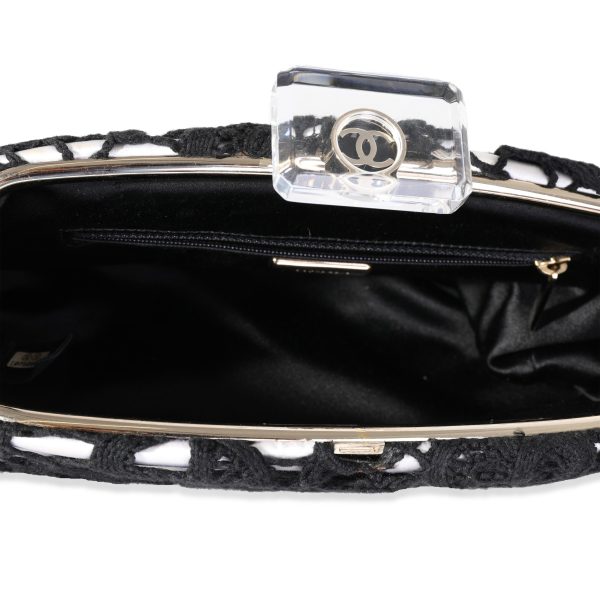 120249 bv 7aed3d8e 7c49 4f2a a797 3189251ddbf7 Chanel Black Lace Satin Timeless Clutch