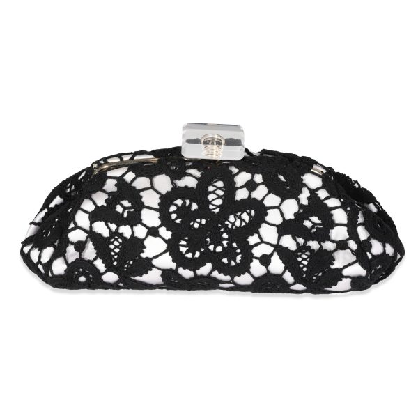 120249 fv 86f60eea b091 4412 abe1 550ed474a1c3 Chanel Black Lace Satin Timeless Clutch