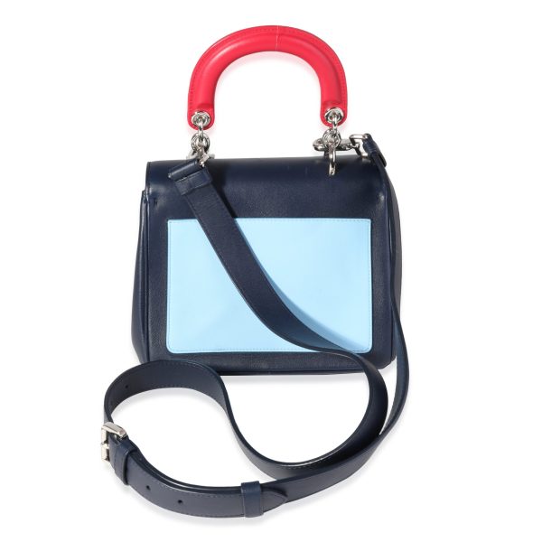 120344 pv 830e237c 4da8 4b0c a09f de25c040348e Dior Blue Leather Be Mini Flap Bag