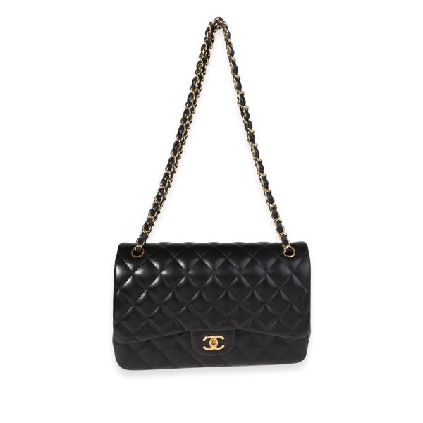 120359 bv 64a93c30 0b85 4ec3 9cac 6b73ea547626 Chanel Black Quilted Lambskin Jumbo Classic Double Flap