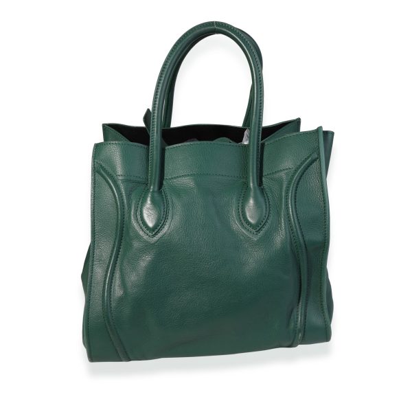 120374 pv ff8d463a a68e 4b2c 854d 10ade494b402 Celine Forest Green Smooth Leather Medium Phantom Luggage Tote