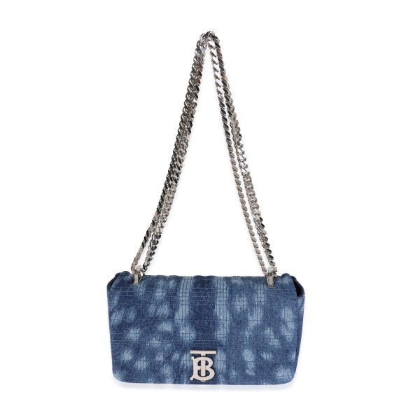 120378 bv Burberry Blue Quilted Denim Small Lola Bag