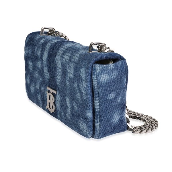 120378 sv Burberry Blue Quilted Denim Small Lola Bag