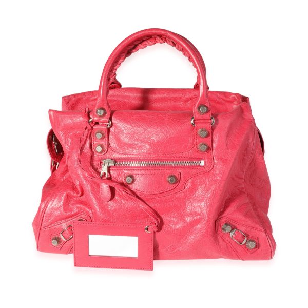 120487 fv bcc72d8a aa20 438a a285 2064d4341605 Balenciaga Rose Thulian Agneau Lambskin Giant 21 Midday Bag