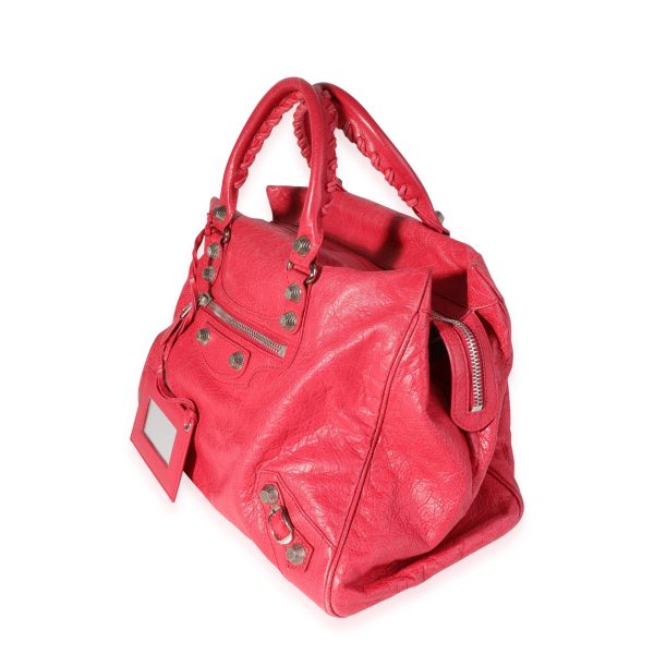 120487 sv e0df5997 b1cf 4bc5 944b 3b555cd3d0d0 Balenciaga Rose Thulian Agneau Lambskin Giant 21 Midday Bag