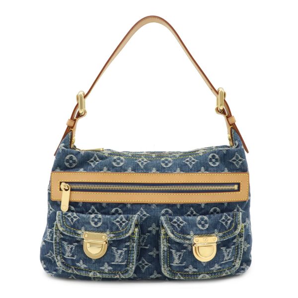 12051109 1 Louis Vuitton Monogram Denim Baggy PM Shoulder Bag Blue