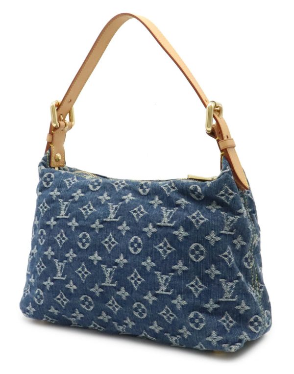 12051109 2 Louis Vuitton Monogram Denim Baggy PM Shoulder Bag Blue