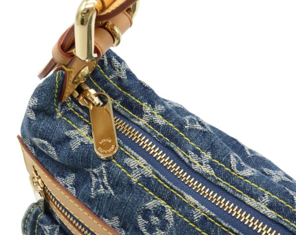 12051109 6 Louis Vuitton Monogram Denim Baggy PM Shoulder Bag Blue