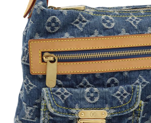 12051109 8 Louis Vuitton Monogram Denim Baggy PM Shoulder Bag Blue