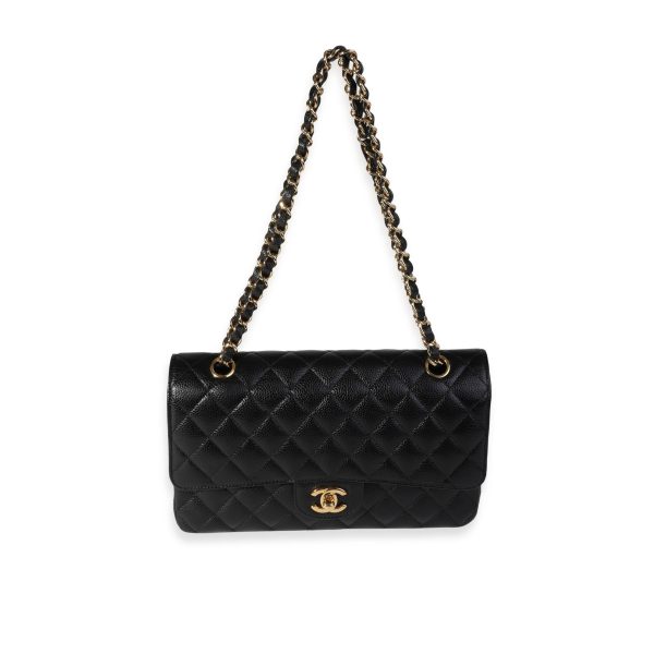 120545 bv Chanel Black Quilted Caviar Medium Classic Double Flap Bag