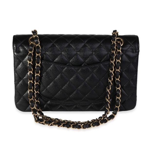 120545 pv Chanel Black Quilted Caviar Medium Classic Double Flap Bag