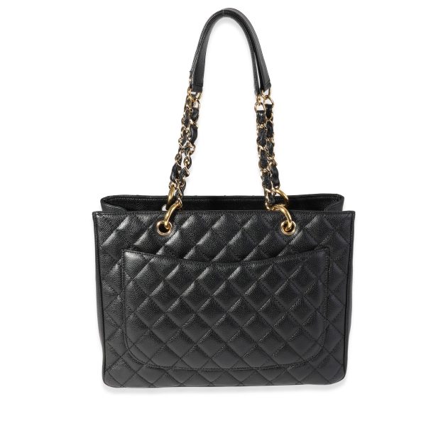 120546 pv Chanel Black Quilted Caviar Grand Shopping Tote