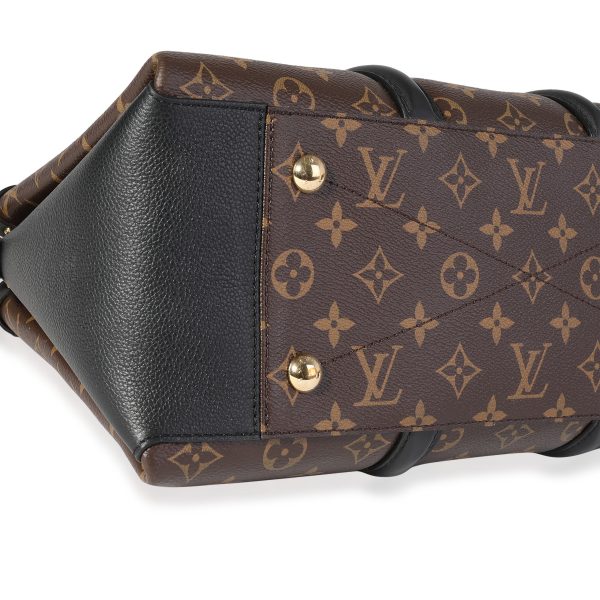 120586 box Louis Vuitton Monogram Canvas Black Leather Soufflot MM