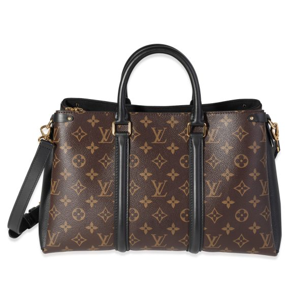 120586 fv Louis Vuitton Monogram Canvas Black Leather Soufflot MM