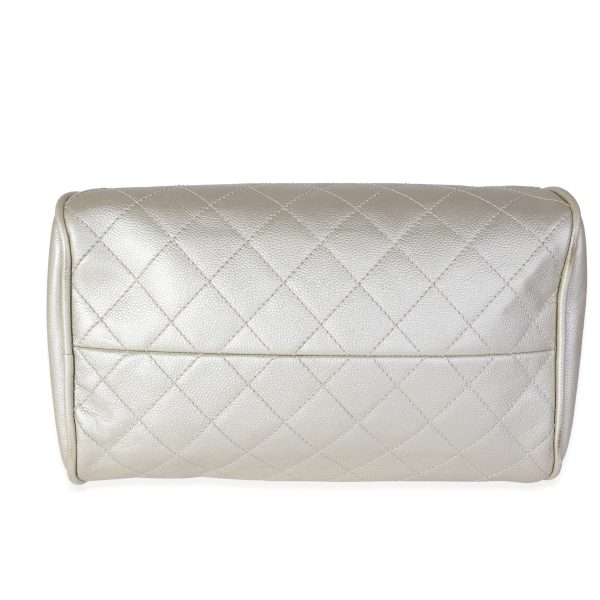 120593 box Chanel Metallic Quilted Caviar Timeless Bowling Bag