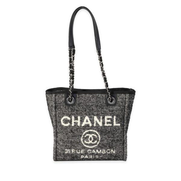 120613 fv 61a8ab91 7a5b 4cfa 9650 e7275cb70344 Chanel Black White Bouclé Mini Deauville Tote