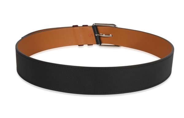 120665 pv Hermès Noir Gold Sombrero Partner 40 Belt 90