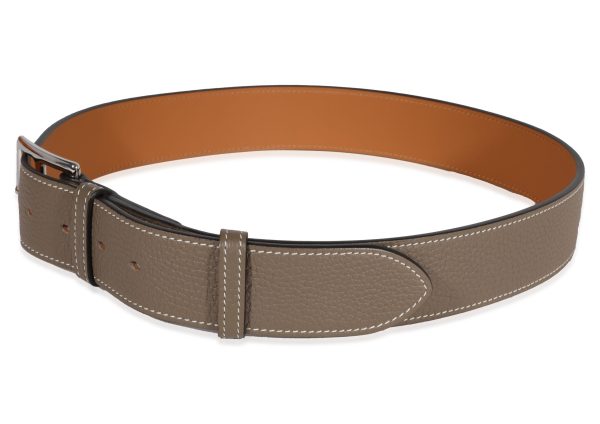 120670 sv Hermès Étoupe Clemence Gold Chamonix Etrivière 42 Belt 85