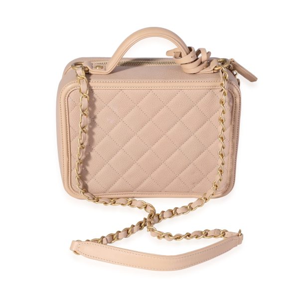 120719 pv 27b01fd7 7584 4a31 912e 287b5294d0dd Chanel Beige Quilted Caviar Medium Filigree Vanity Case